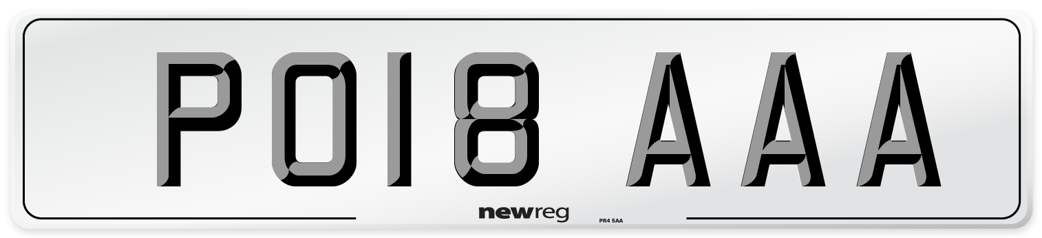 PO18 AAA Number Plate from New Reg